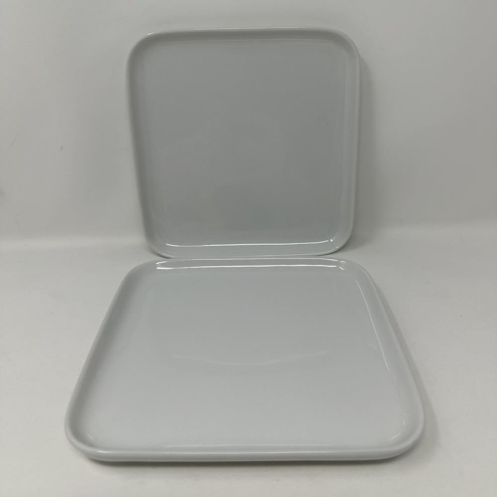 10 Strawberry Street White 7" Square Porcelain Salad Plates Set Of Two‎ Modern